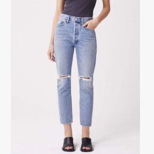 AGOLDE Riley High Rise Straight Crop Jeans